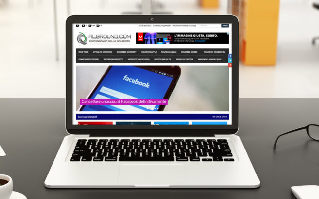 Sito Alground: versione per computer portatili