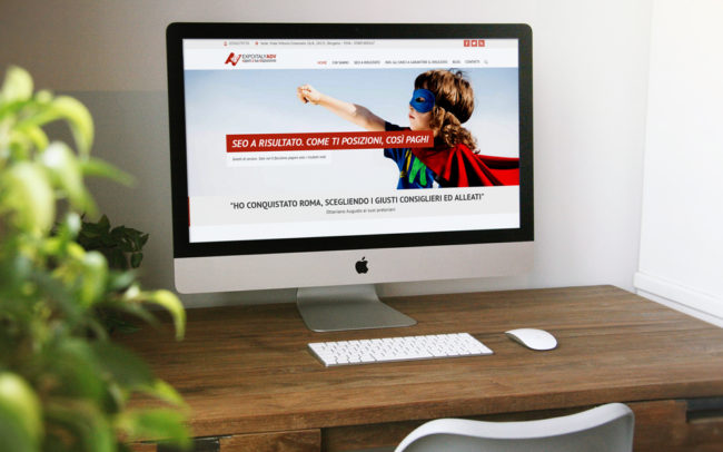 Creazione website e logo ExpoitalyAdv: versione desktop