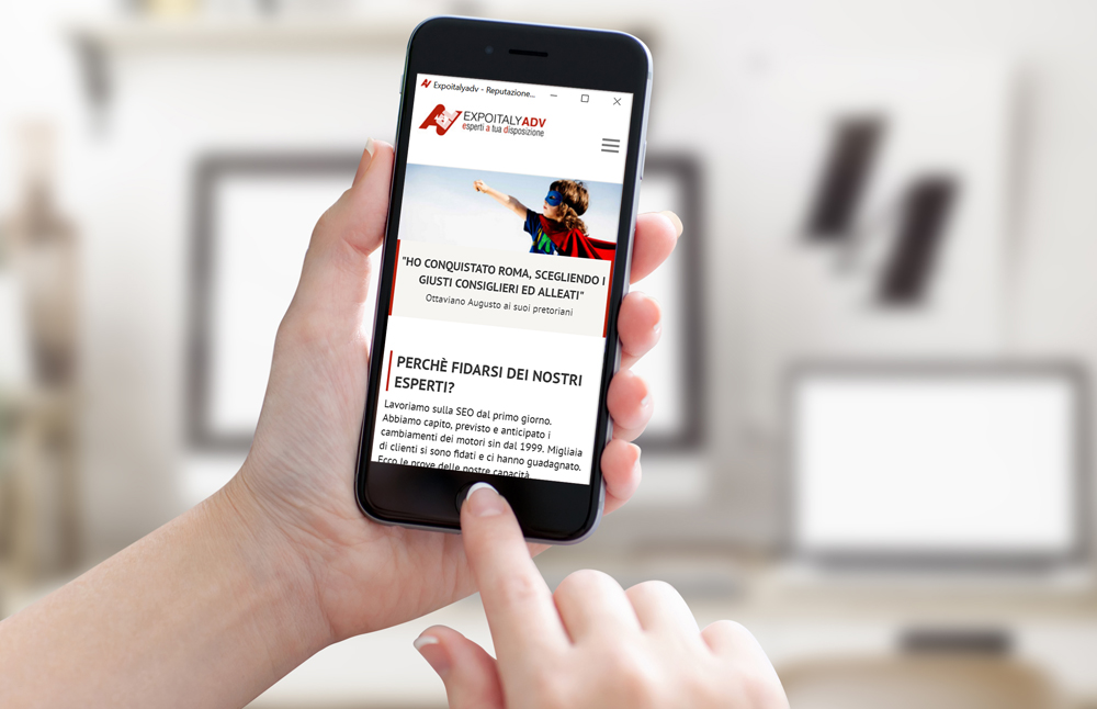 Creazione website e logo ExpoitalyAdv: versione mobile