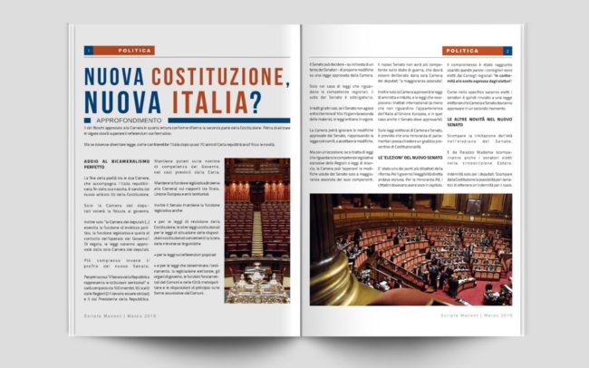 Layout grafico Scripta Manent: dossier sulla riforma costituzionale